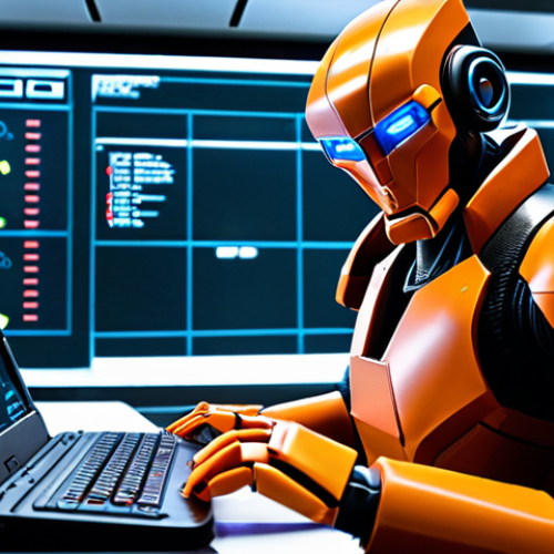 ** A cunning, tech-savvy villain like Discloud from Tobot, plotting world domination using advanced gadgets and hacking tools in a high-tech lair.

**