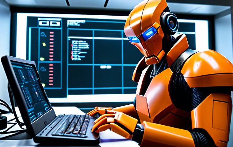 ** A cunning, tech-savvy villain like Discloud from Tobot, plotting world domination using advanced gadgets and hacking tools in a high-tech lair.
**
