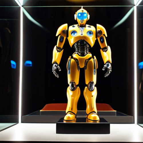 A highly detailed, gleaming, limited-edition Tobot figure displayed prominently within a pristine, illuminated glass case, evoking a sense of museum-quality art. A collector's hand is gently hovering nearby, conveying reverence and deep appreciation for its rarity and intricate design. The lighting highlights its premium finish and vibrant colors.