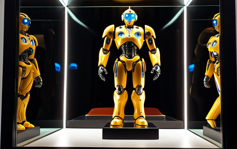 A highly detailed, gleaming, limited-edition Tobot figure displayed prominently within a pristine, illuminated glass case, evoking a sense of museum-quality art. A collector's hand is gently hovering nearby, conveying reverence and deep appreciation for its rarity and intricate design. The lighting highlights its premium finish and vibrant colors.